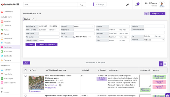 IMOLEAD — bază date proprietari particulari