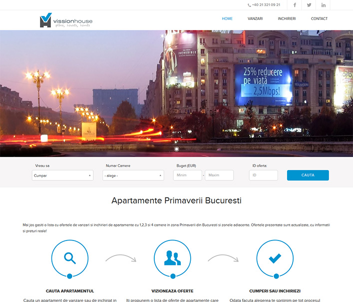 Website de nisa - vanzari si inchirieri de apartamente in zona Primaverii, Bucuresti