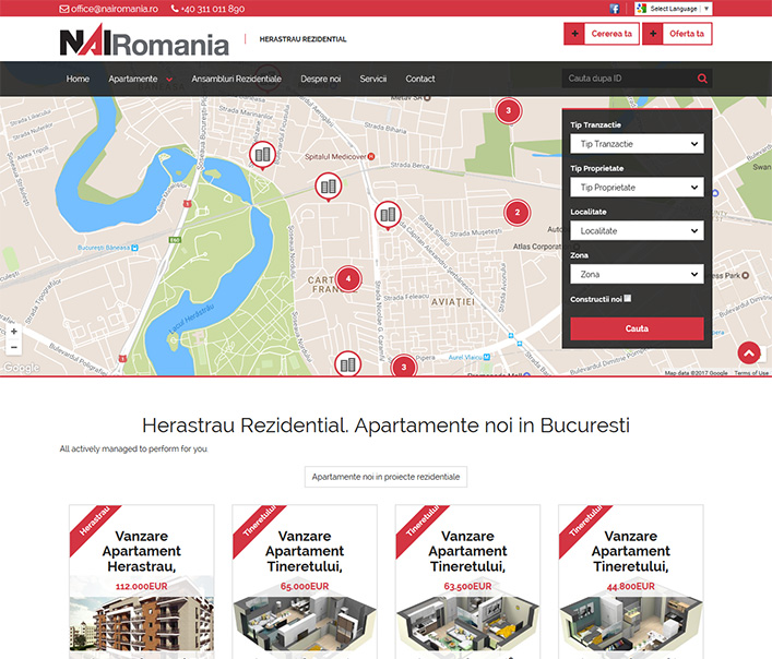Website de nisa - apartamente noi in zona Herastrau Bucuresti