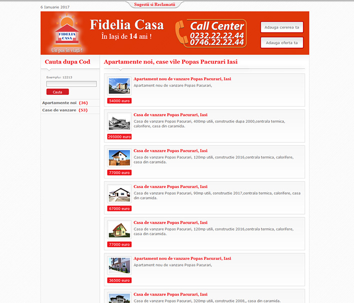 Website de nisa - apartamente noi, case vile Popas Pacurari Iasi