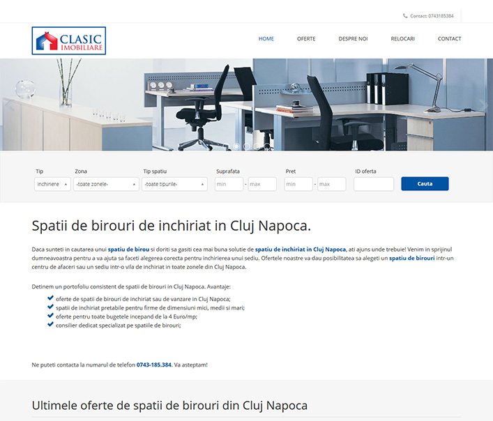 Website de nisa - spatii de birouri de inchiriat in Cluj Napoca